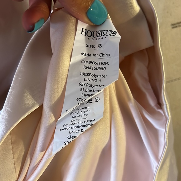 HOUSE OF CB 'Rhoda' Champagne Satin Bustier Bardot Dress NWOT - Picture 12 of 13